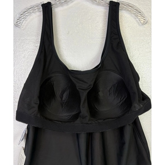 New Tummy Trimmer Bathing Top 18W Blair Black Power net‎ lining Paded Cups Lycra - Picture 8 of 10
